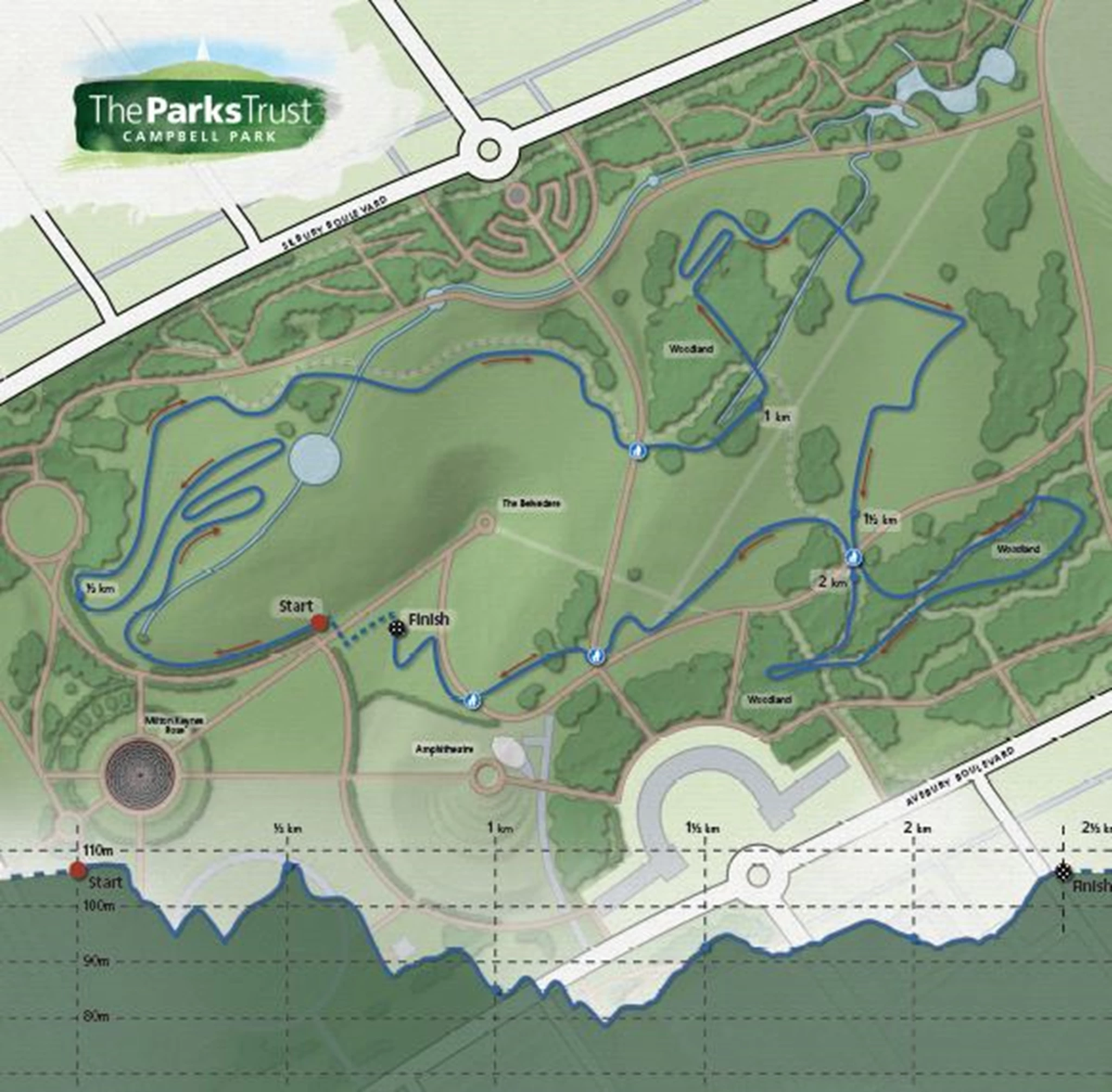 OffRoad Cycle Trail in Campbell Park, Milton Keynes