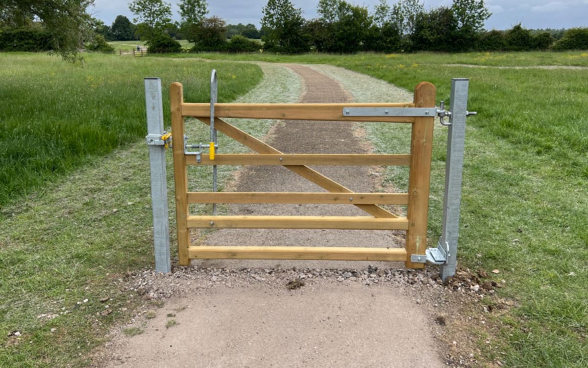 Gate with no fence attached either side