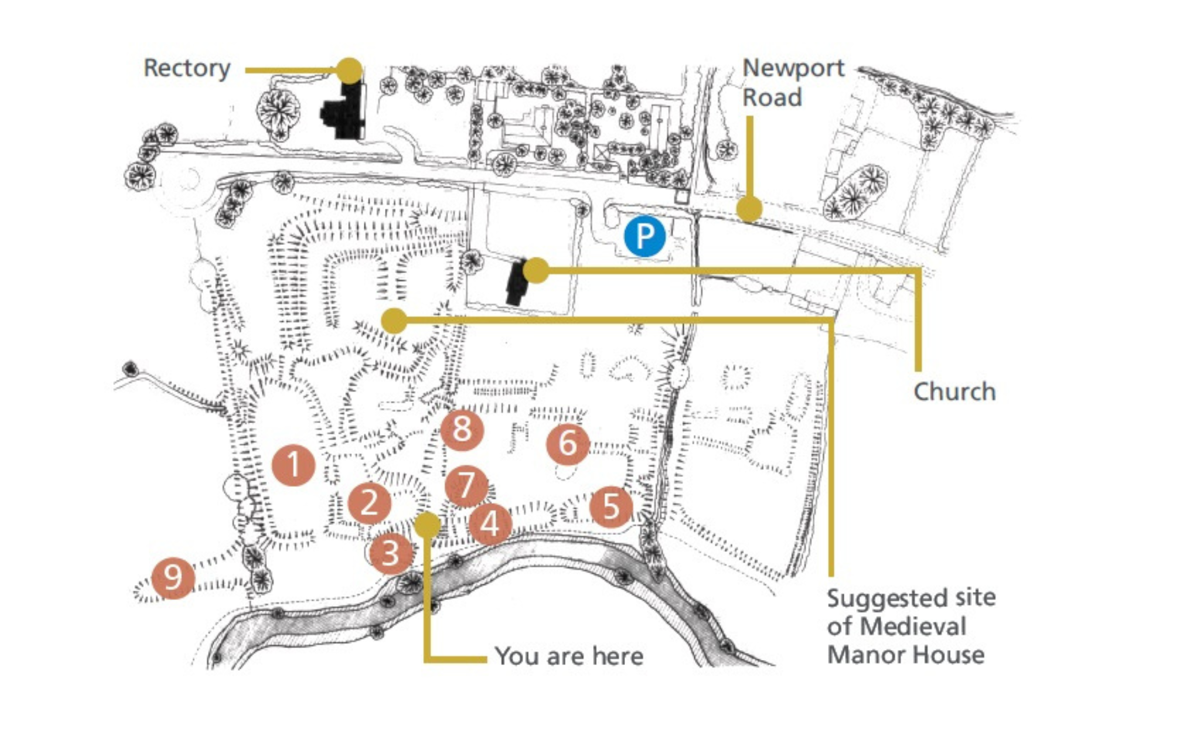 Map of Woolstone earthworks