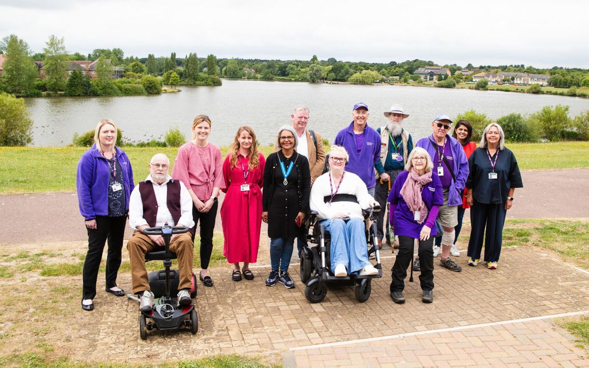 Group of people at AccessAble launch at Furzton Lake