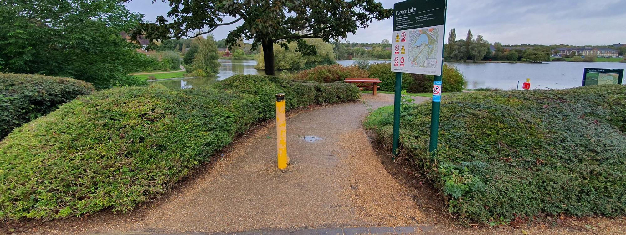 Furzton Lake improvements where a pathway has been widened