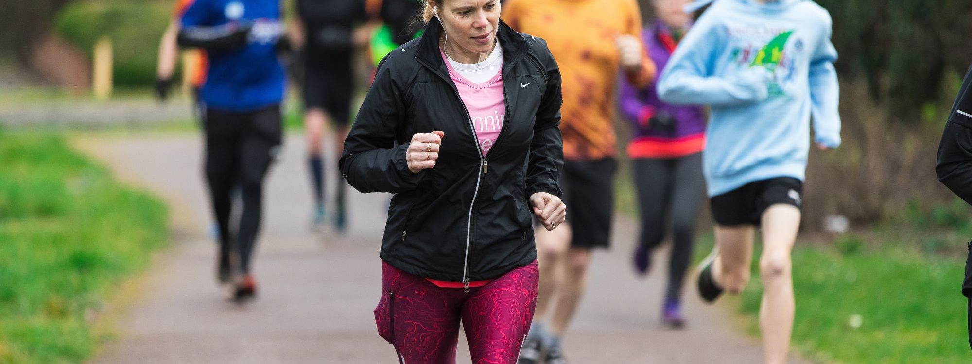 Group of runners at running event