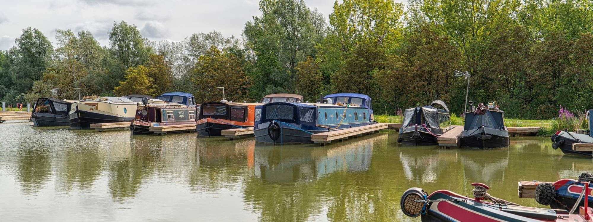 Canal boats at Campbell Wharf Marina