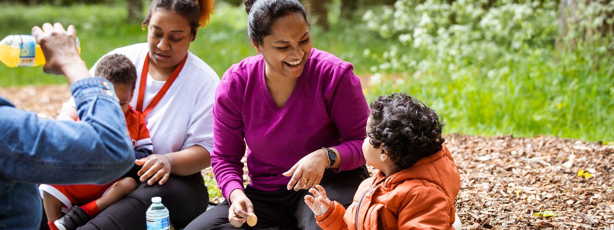 Family having a picnic in the park