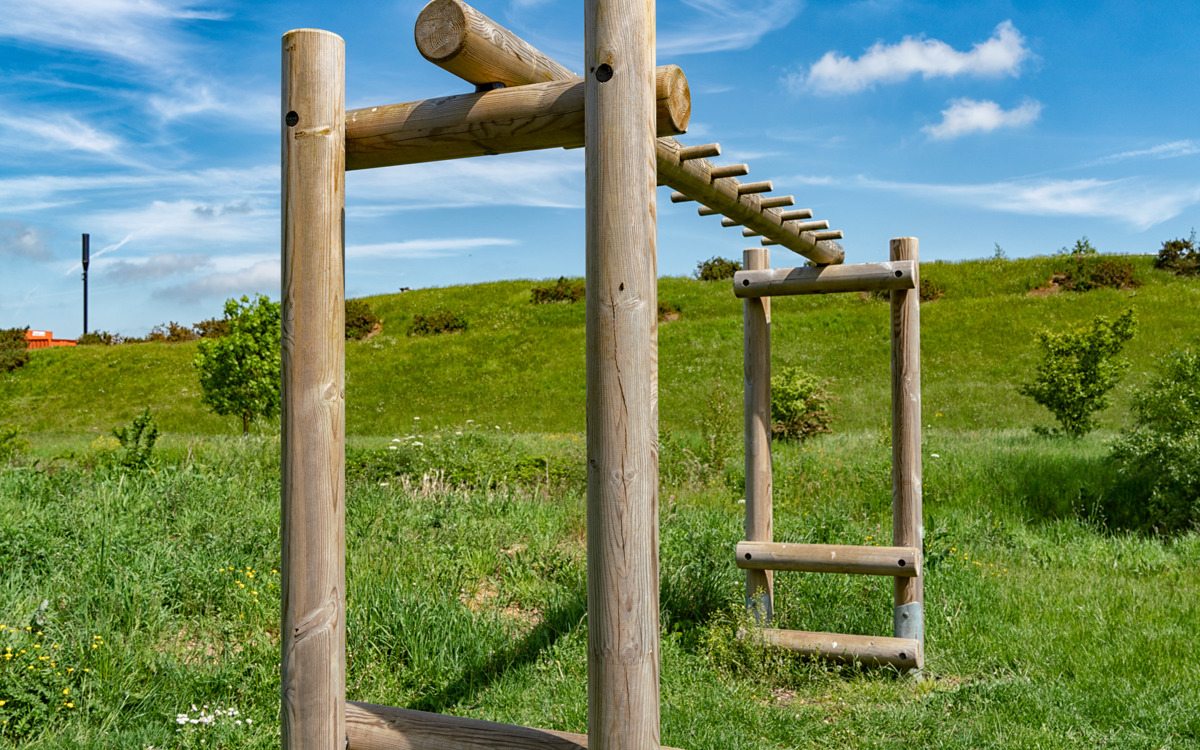 Fitness equipment at Brooklands Meadow Park.
